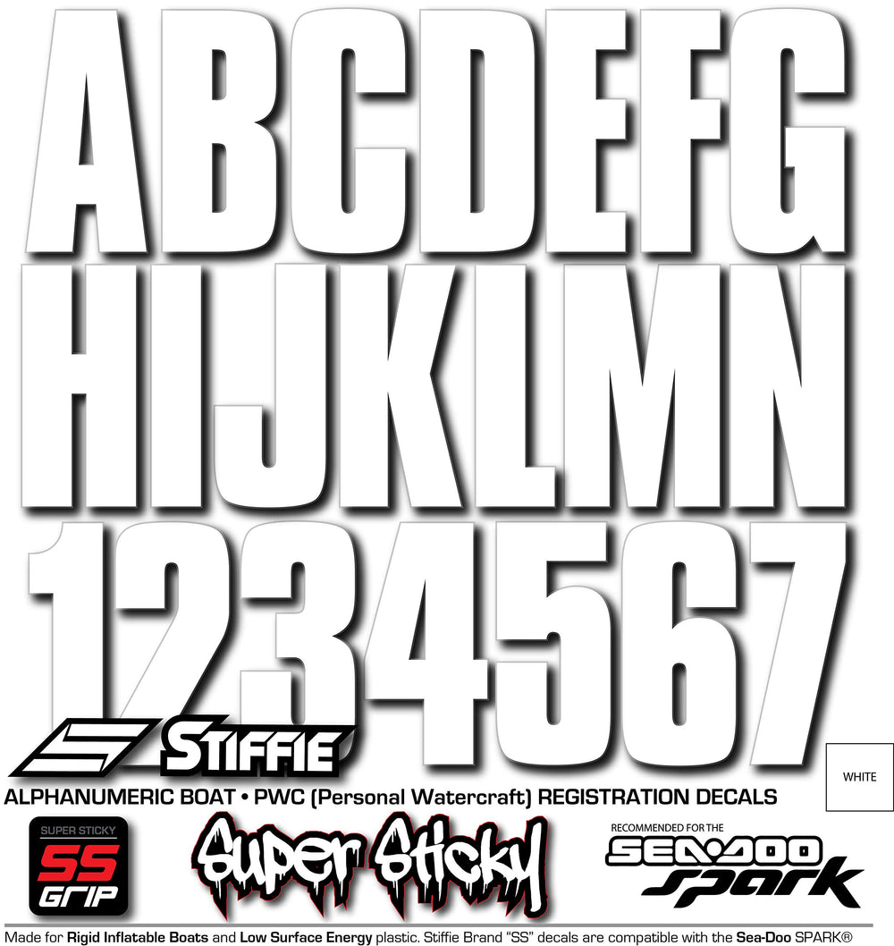 STIFFIE decals next to ruler showing 3-inch size compliance benefit