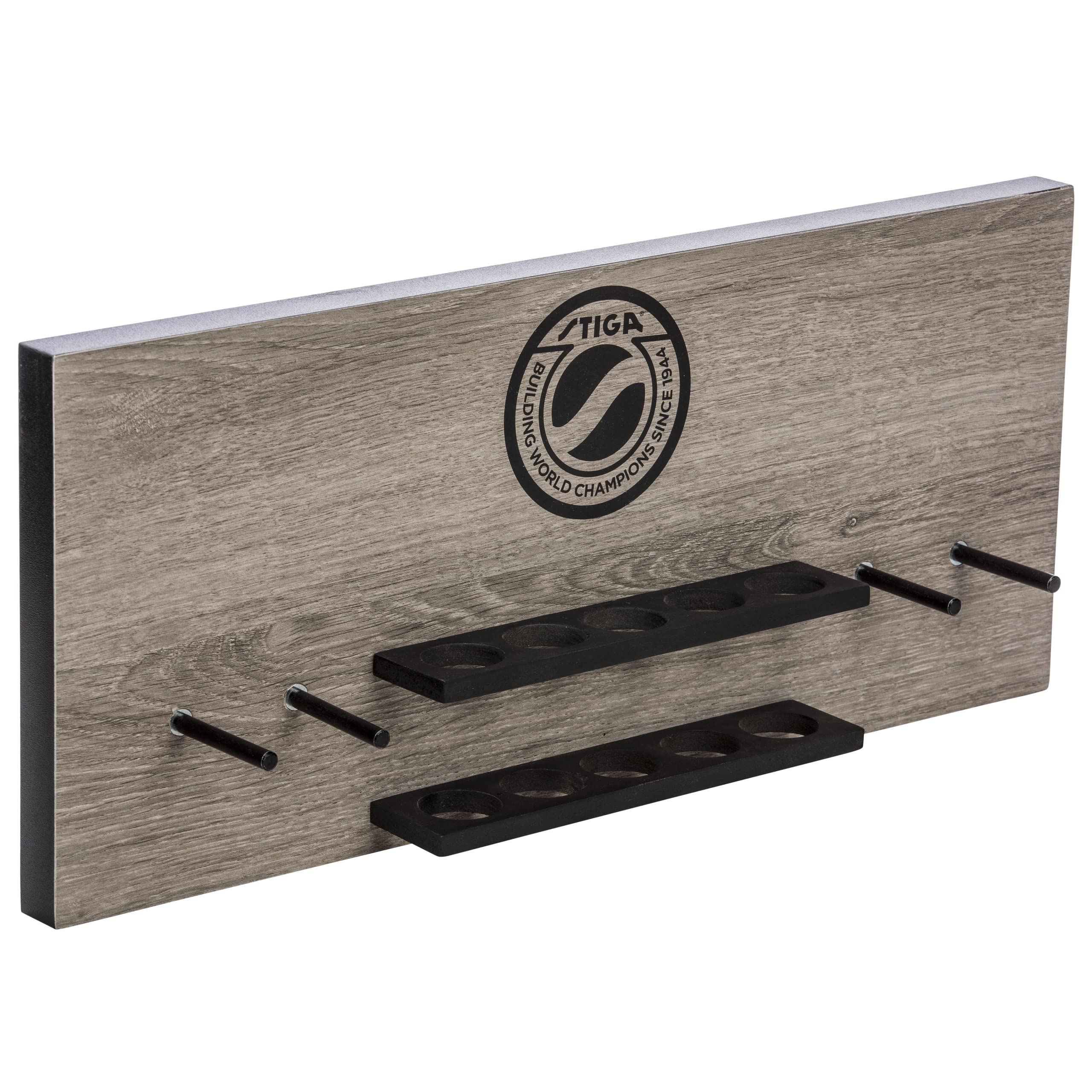 STIGA wall rack front view showing tidy racket storage and quick access