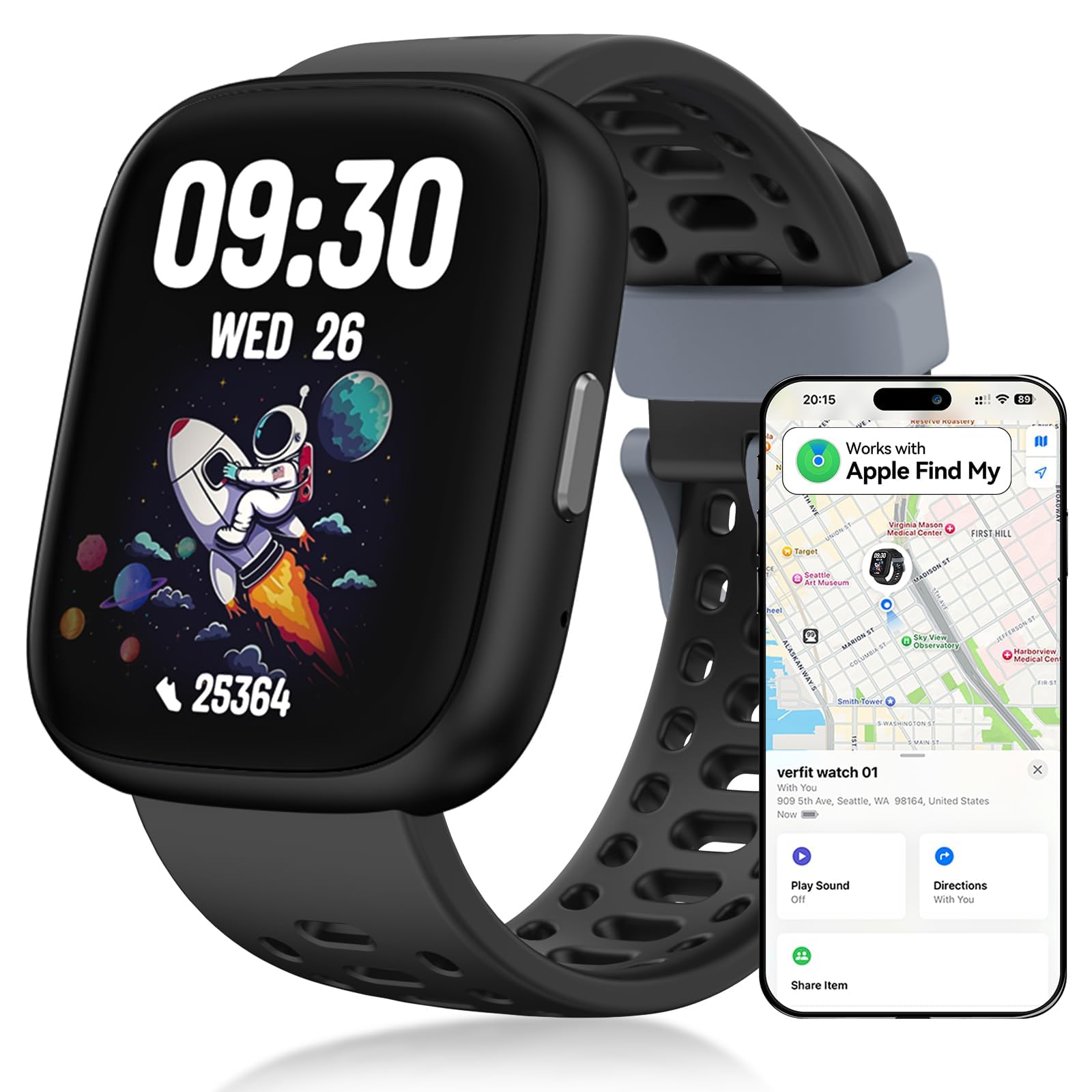 Stiive front display showing time and activity for quick glance convenience