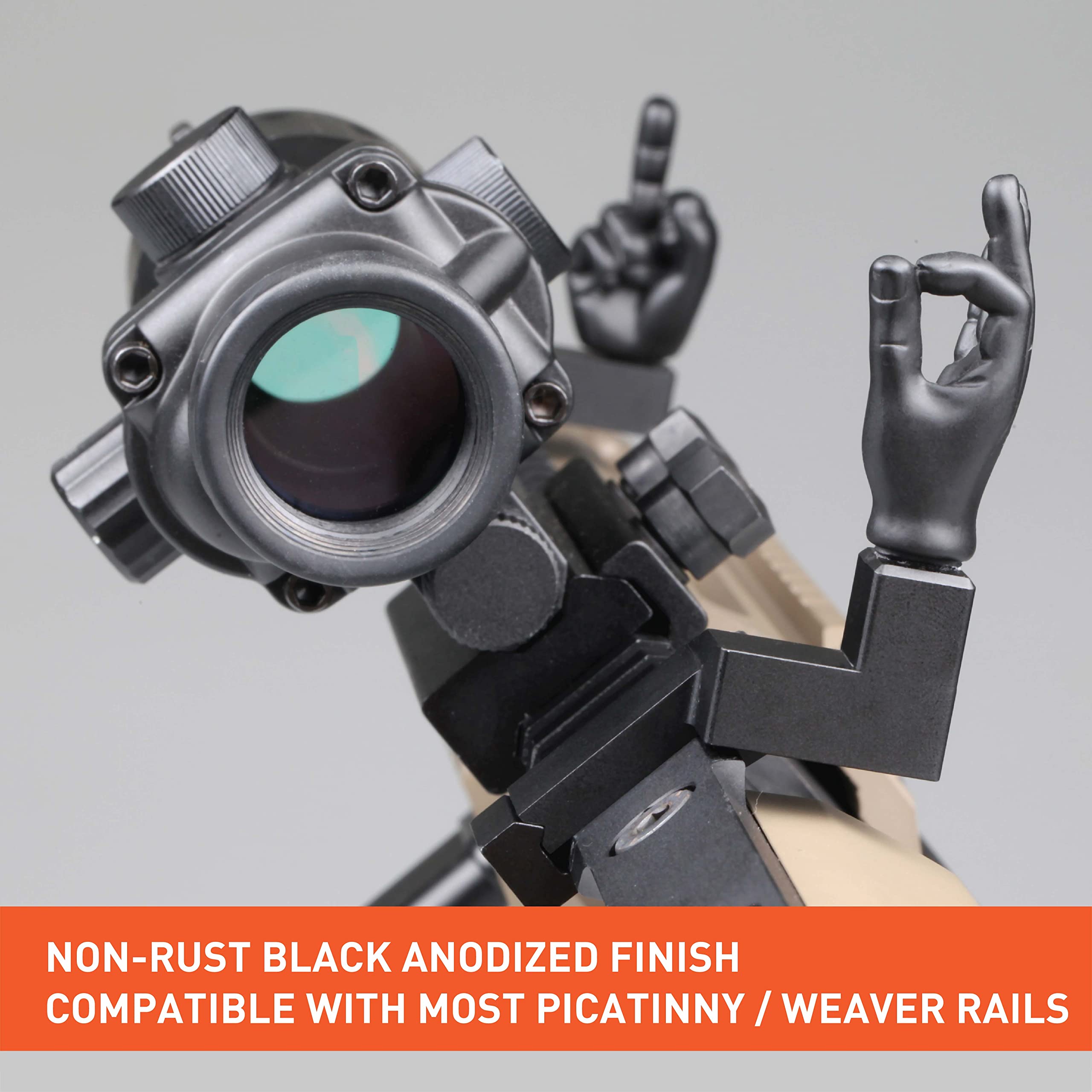 Stinger held in hand for scale showing lightweight aluminum alloy benefit