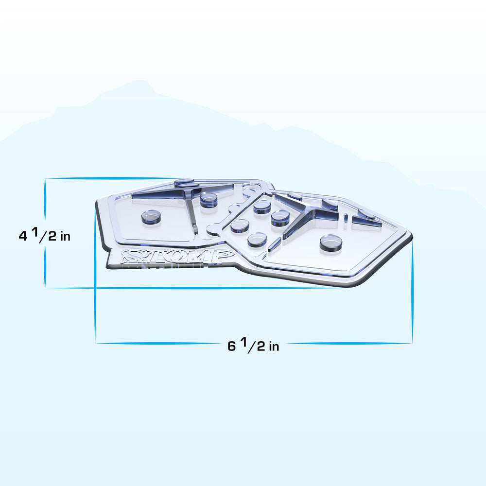 Stompgrip dice clear texture closeup highlighting 3D molded grip for secure footing