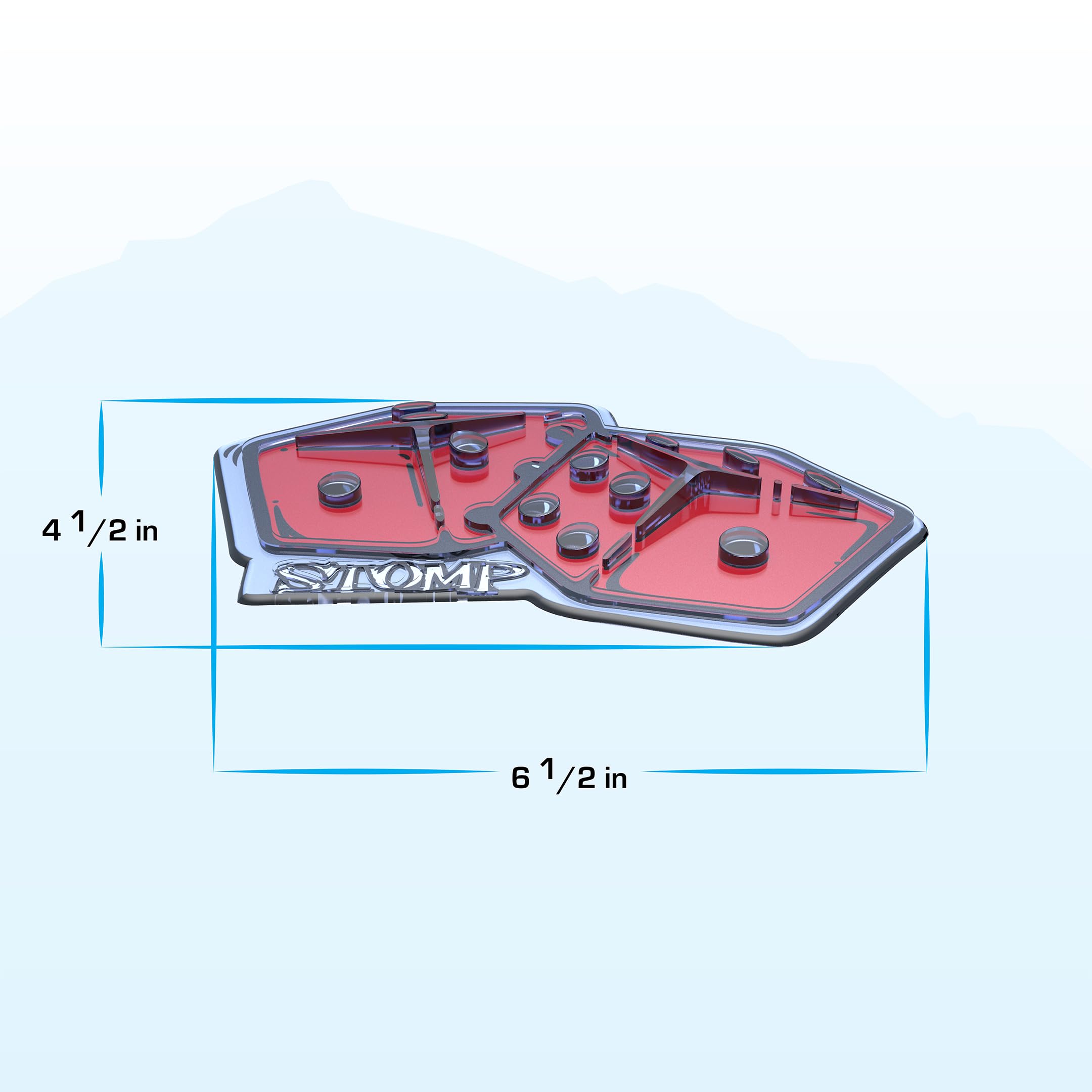 Close-up of Stompgrip Dice 3D textured surface highlighting grip detail and snow-shedding benefit