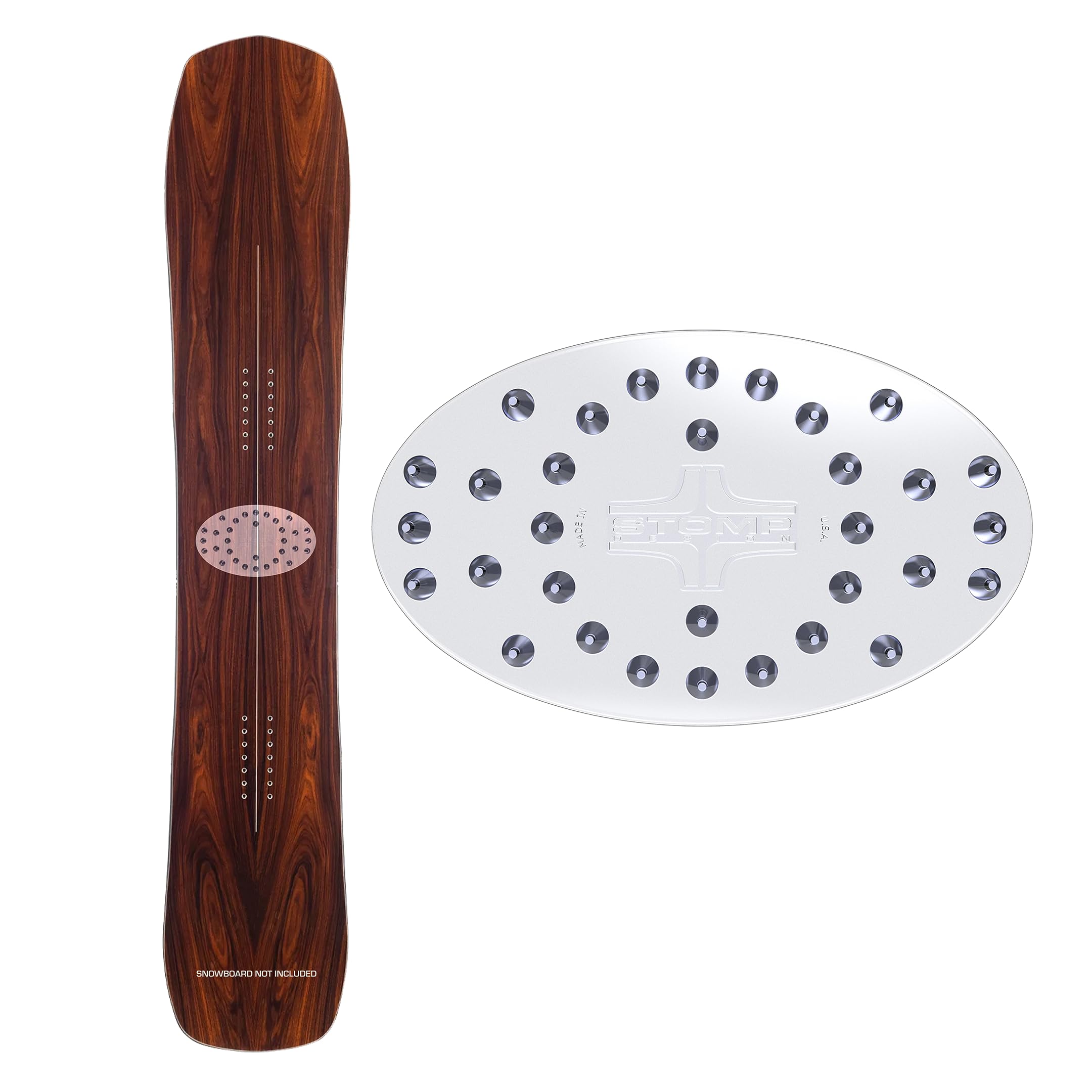 Stompgrip clear oval pad on backing showing front packaging and product benefit of visible board art