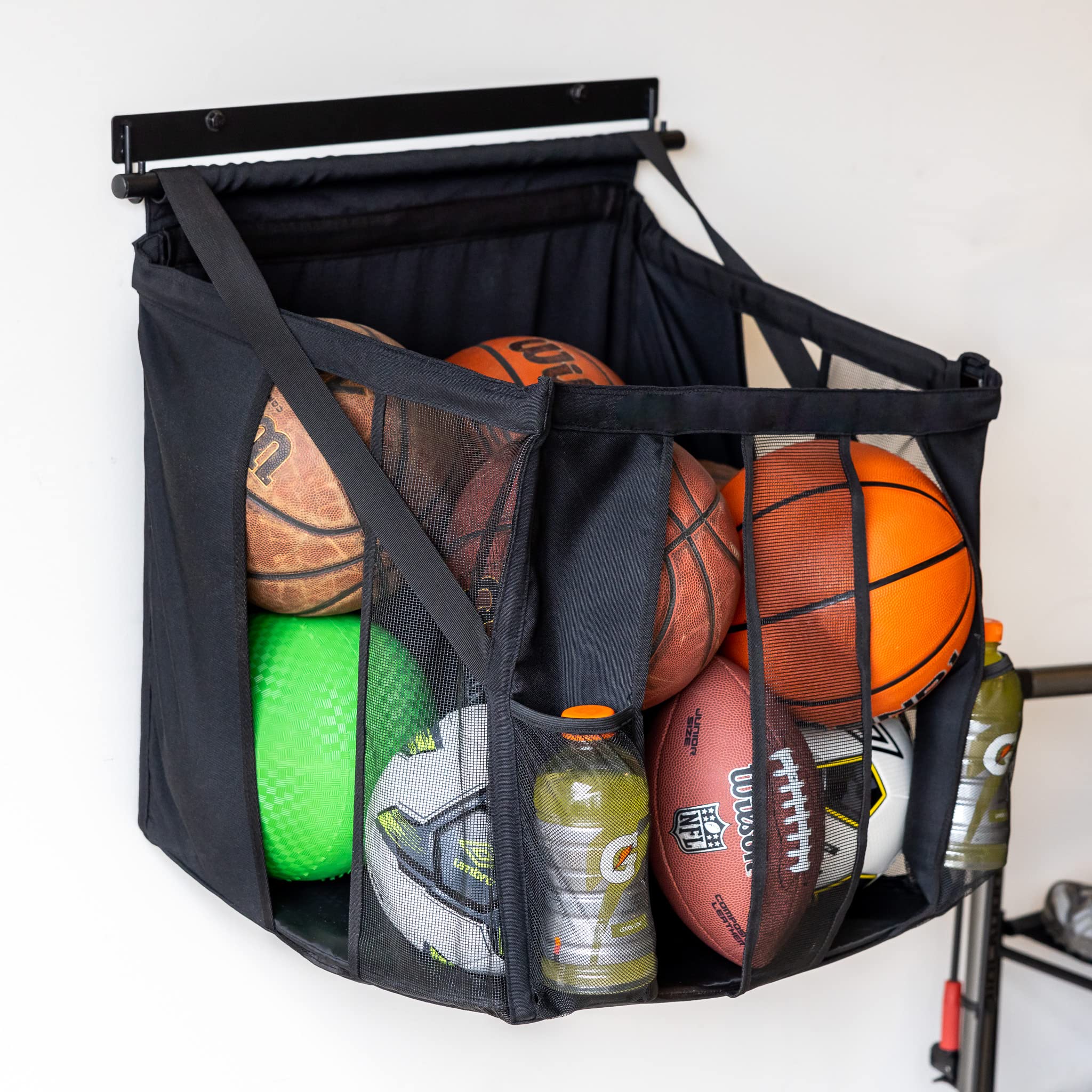 StoreYourBoard front view showing balls organized and easy access