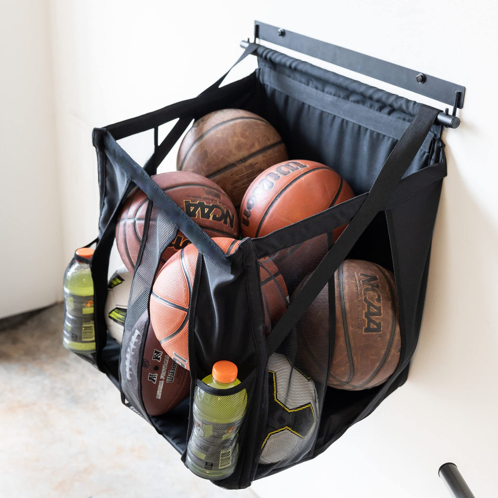 StoreYourBoard lifestyle in garage freeing floor space and speeding grab-and-go