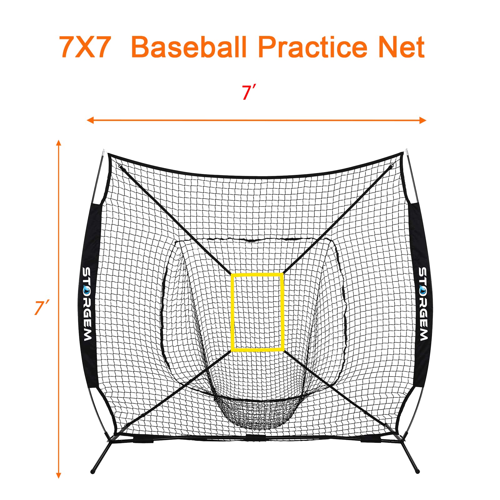 Storgem next to baseball for scale showing compact 7x7 size and easy storage