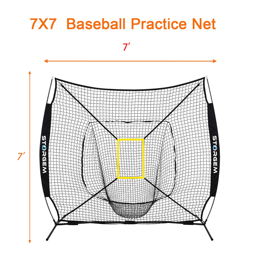 Storgem next to baseball for scale showing compact 7x7 size and easy storage