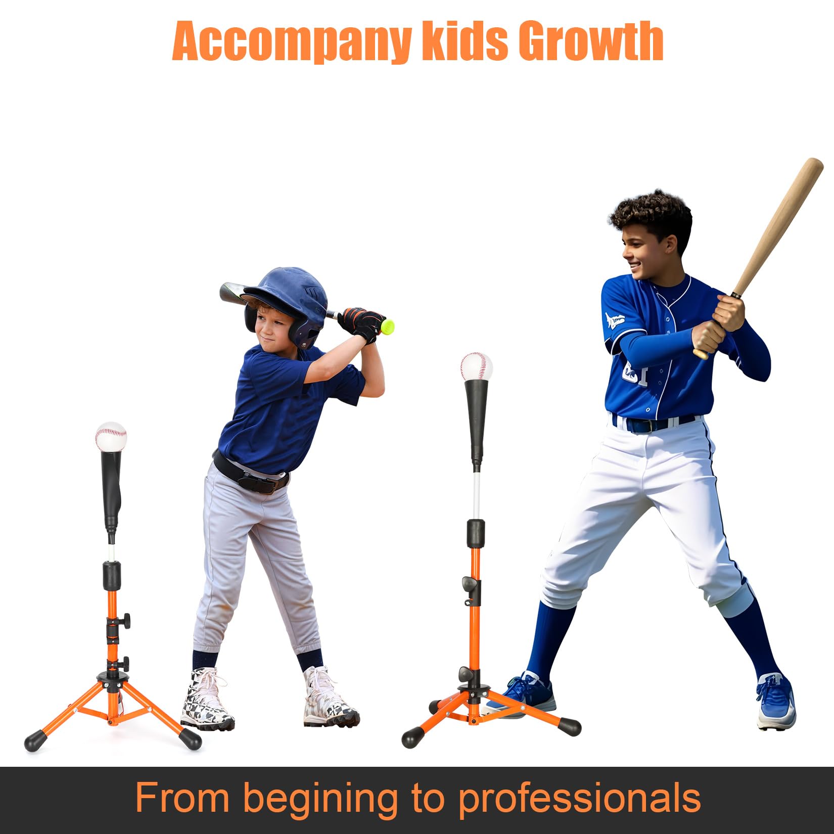 Storgem tee in backyard practice with child swinging to improve hitting skills