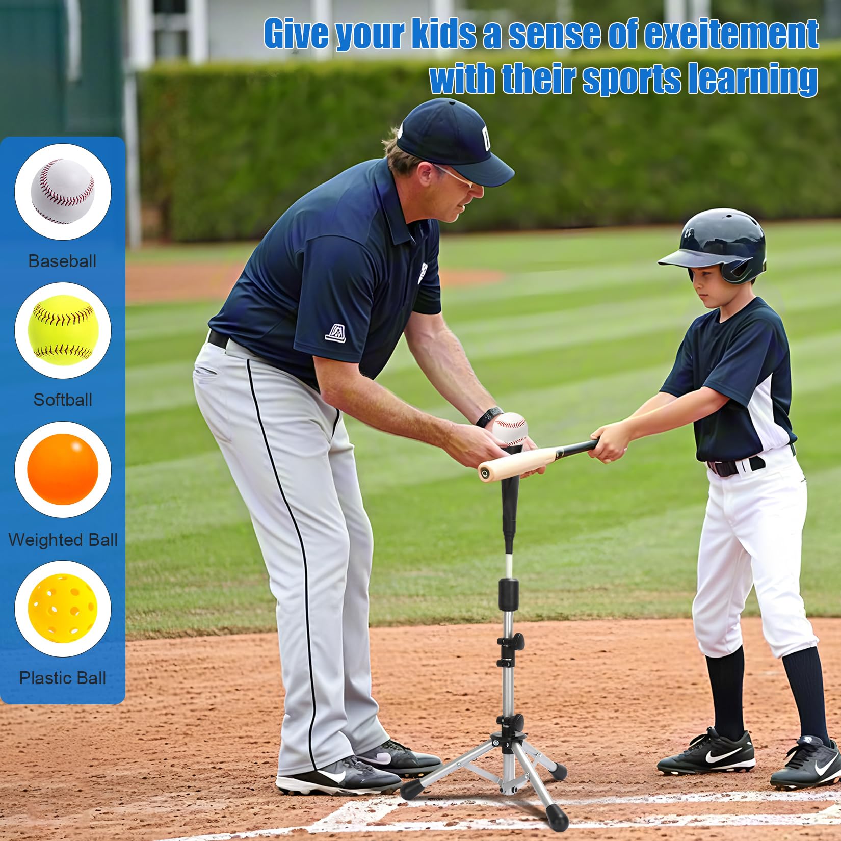 Storgem tee in use on grass during batting practice for outdoor training
