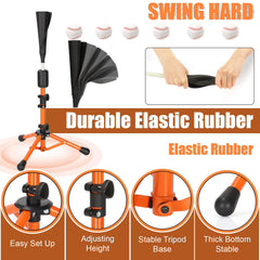 Storgem tee soft rubber top closeup protecting bat and securing the ball