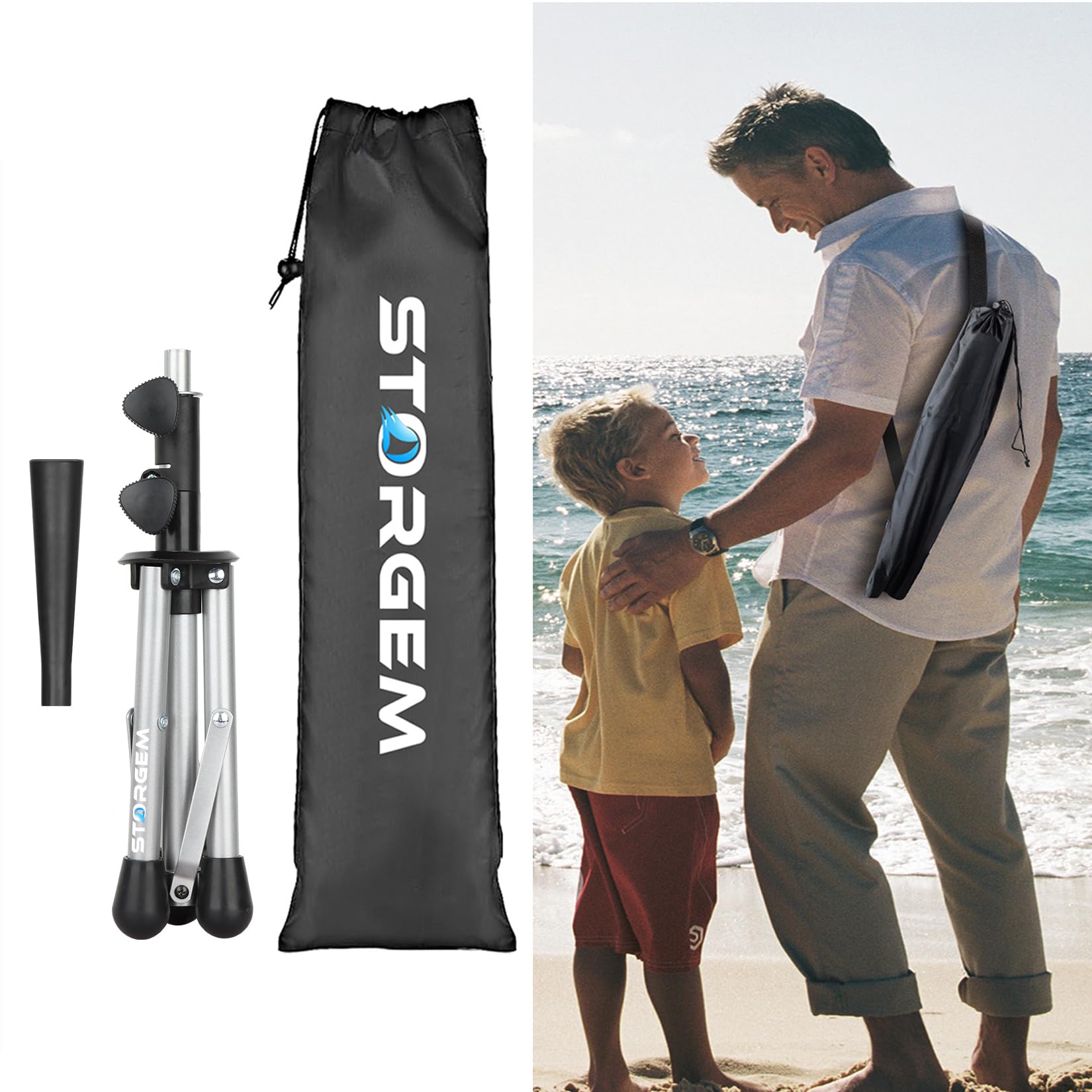 Storgem size comparison with baseball bat showing portable scale