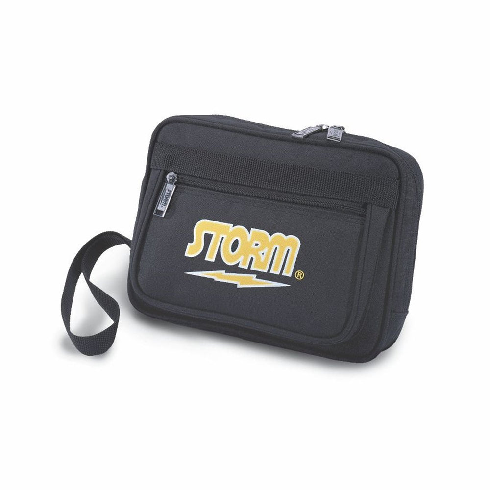 Storm accessory bag front view showing zippered opening and easy tape access