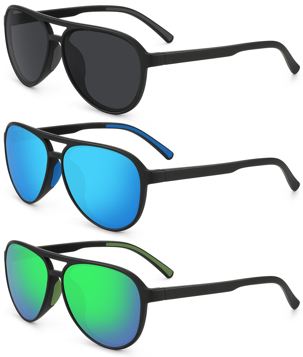 STORYCOAST front view of aviator sunglasses showing classic shape and fit