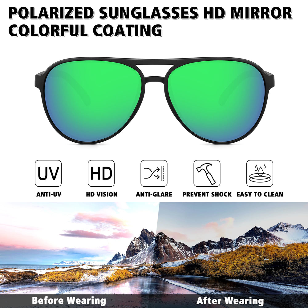 STORYCOAST model wearing aviators outdoors demonstrating reduced glare