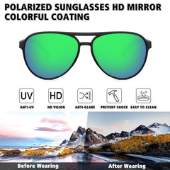 STORYCOAST model wearing aviators outdoors demonstrating reduced glare