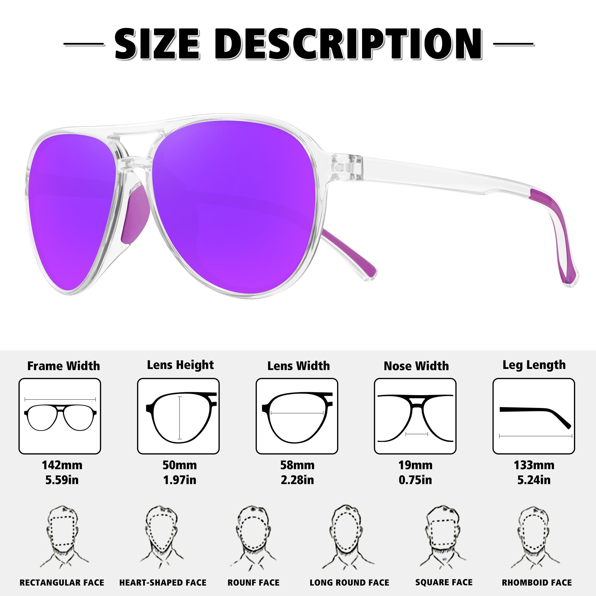 STORYCOAST sunglasses with hard case, bag, cloth and test card for convenient care benefit