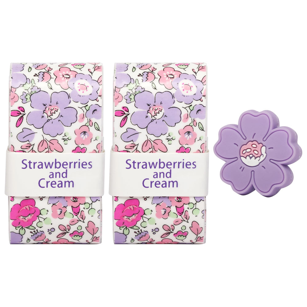 Strawberries and Cream front package showing two overgrips and dampener, stylish coordination