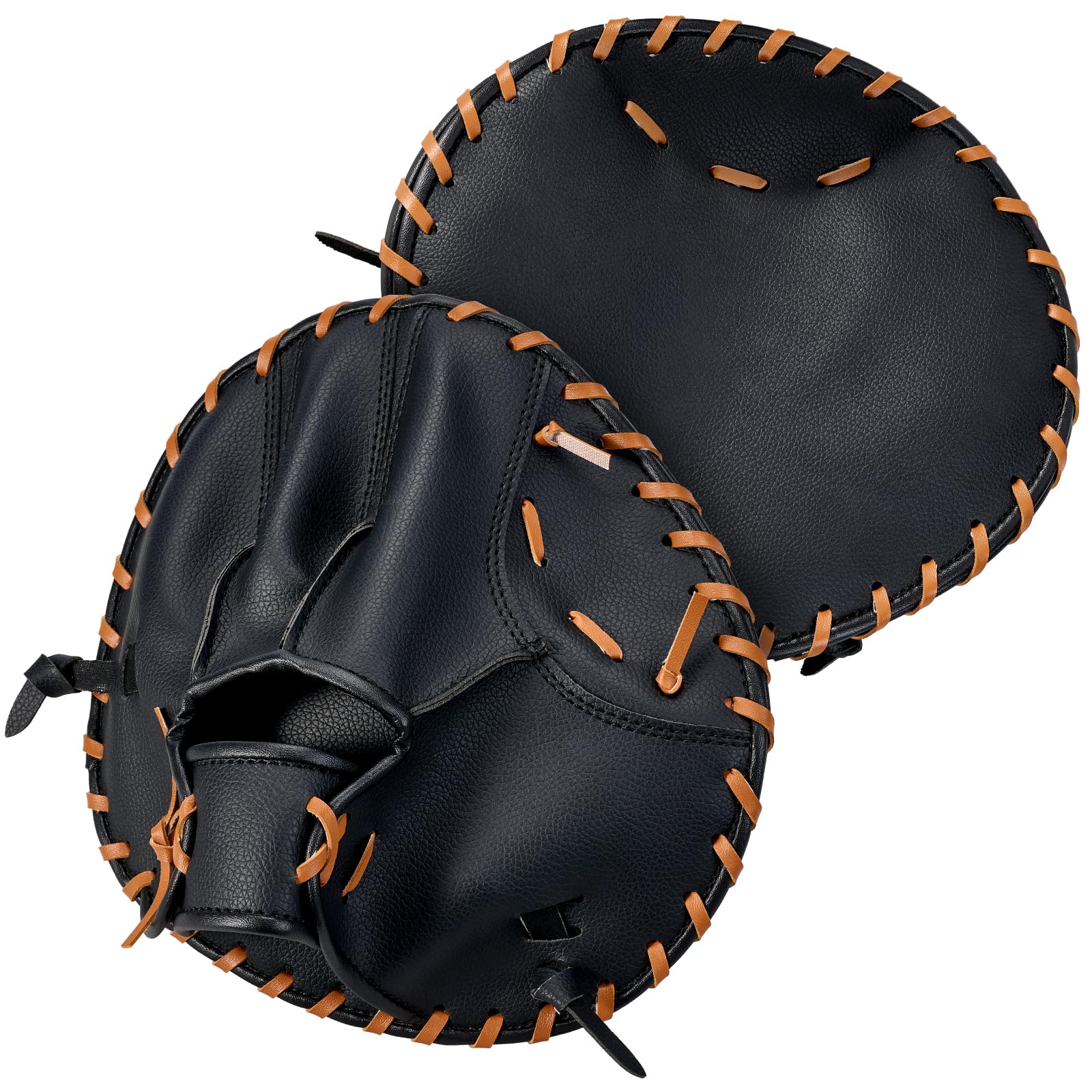 Strdfeve front view of black training glove showing shape and quick transfer benefit