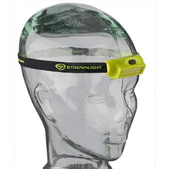 Streamlight Bandit Pro hat clip detail showing snap-in mount and downward-adjustment benefit
