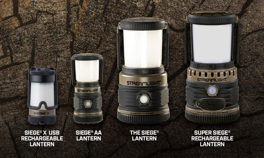 Close-up of Streamlight Siege AA polycarbonate globe and LEDs showing durable construction benefit