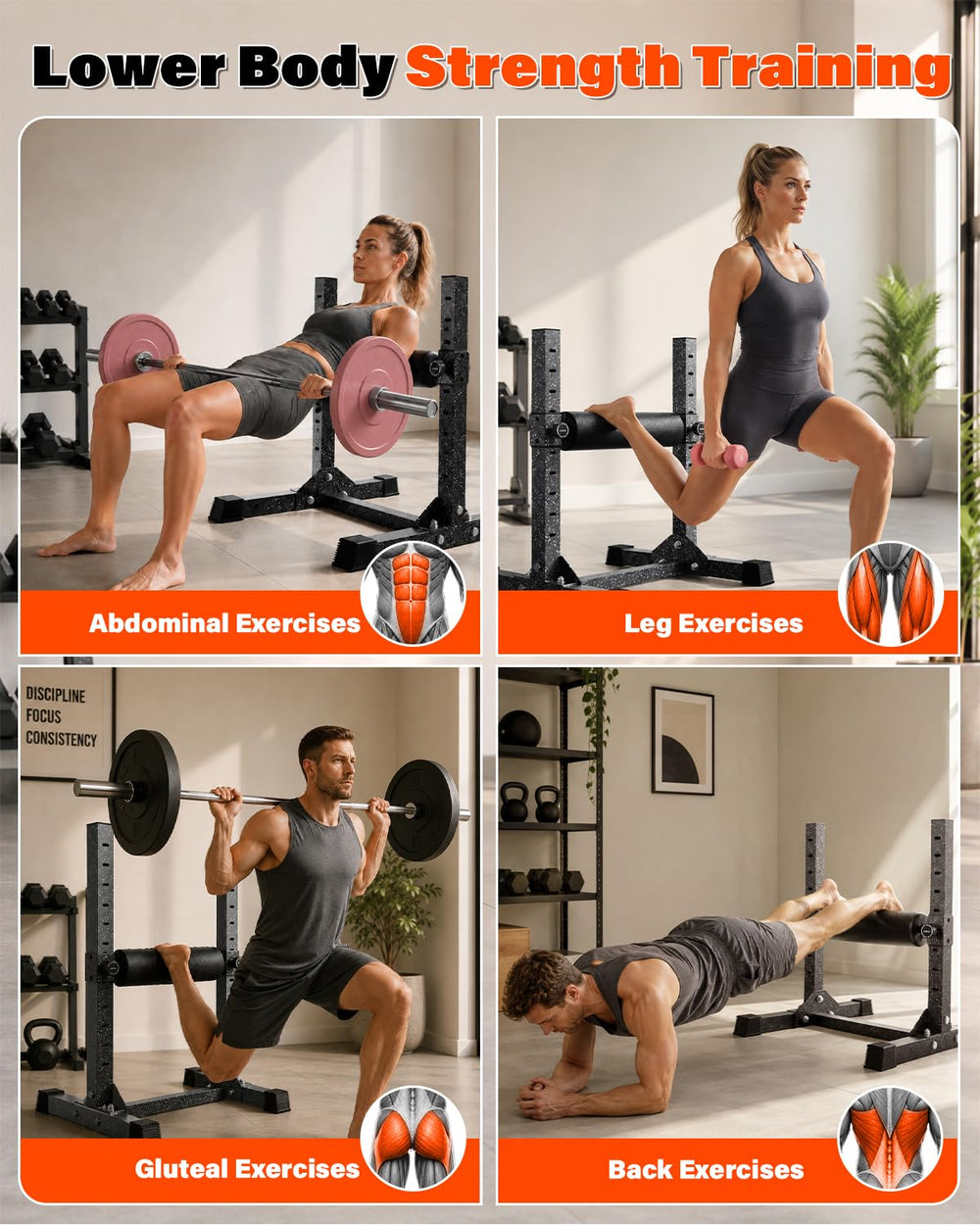 Streamnova in use squat showing rear-foot placement for improved balance