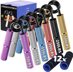 Strength Fitness front packaging showing six adjustable grippers and clear resistance labels for starter benefit