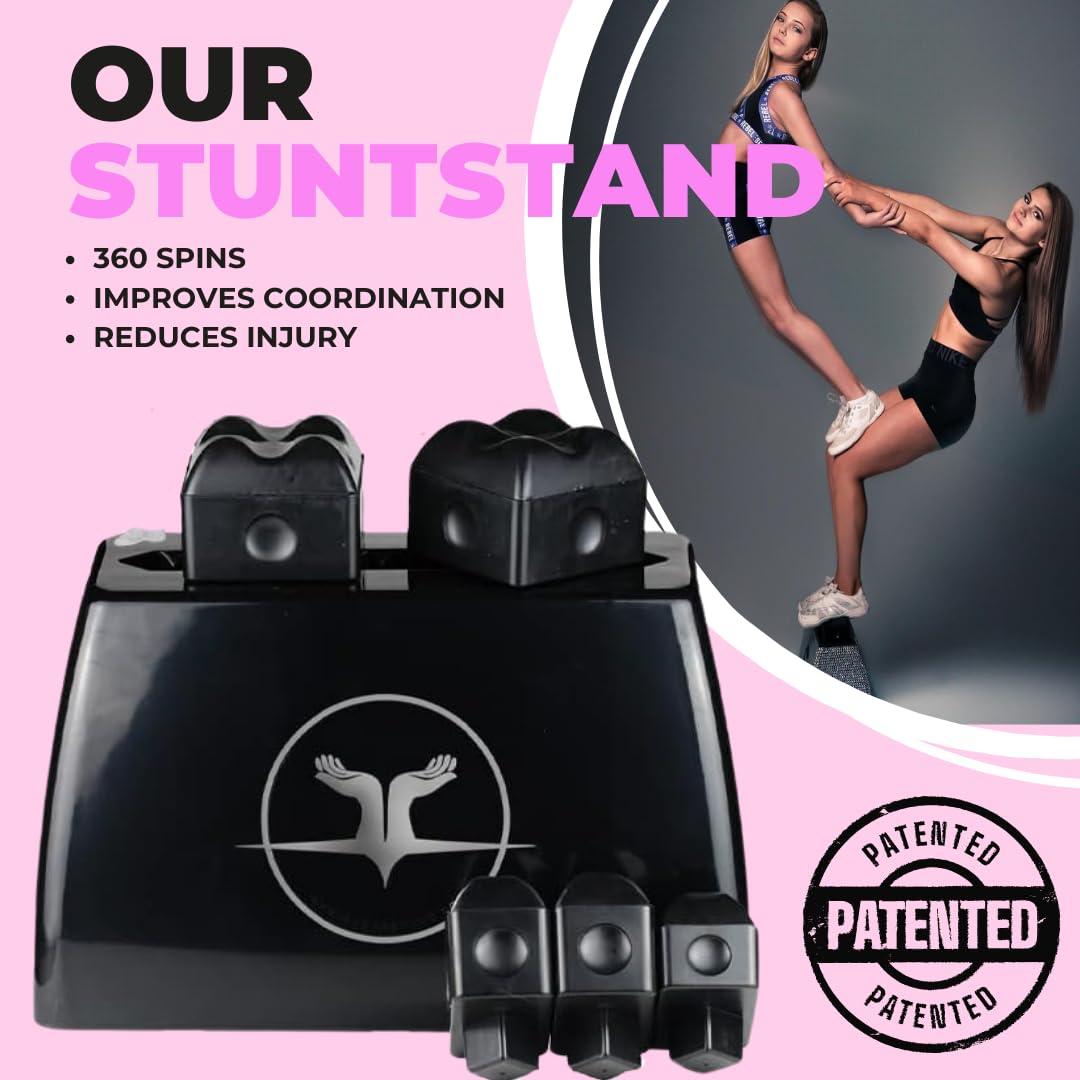 Hand holding Stunt Stand to show scale and portability by Stunt Stand for easy transport
