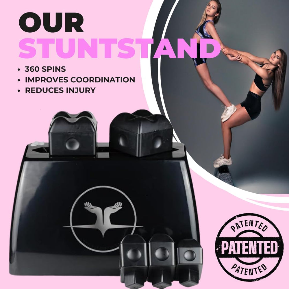 Hand holding Stunt Stand to show scale and portability by Stunt Stand for easy transport