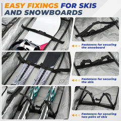 Sturdum interior pockets and mesh organization keeping boots and valuables separated and secure
