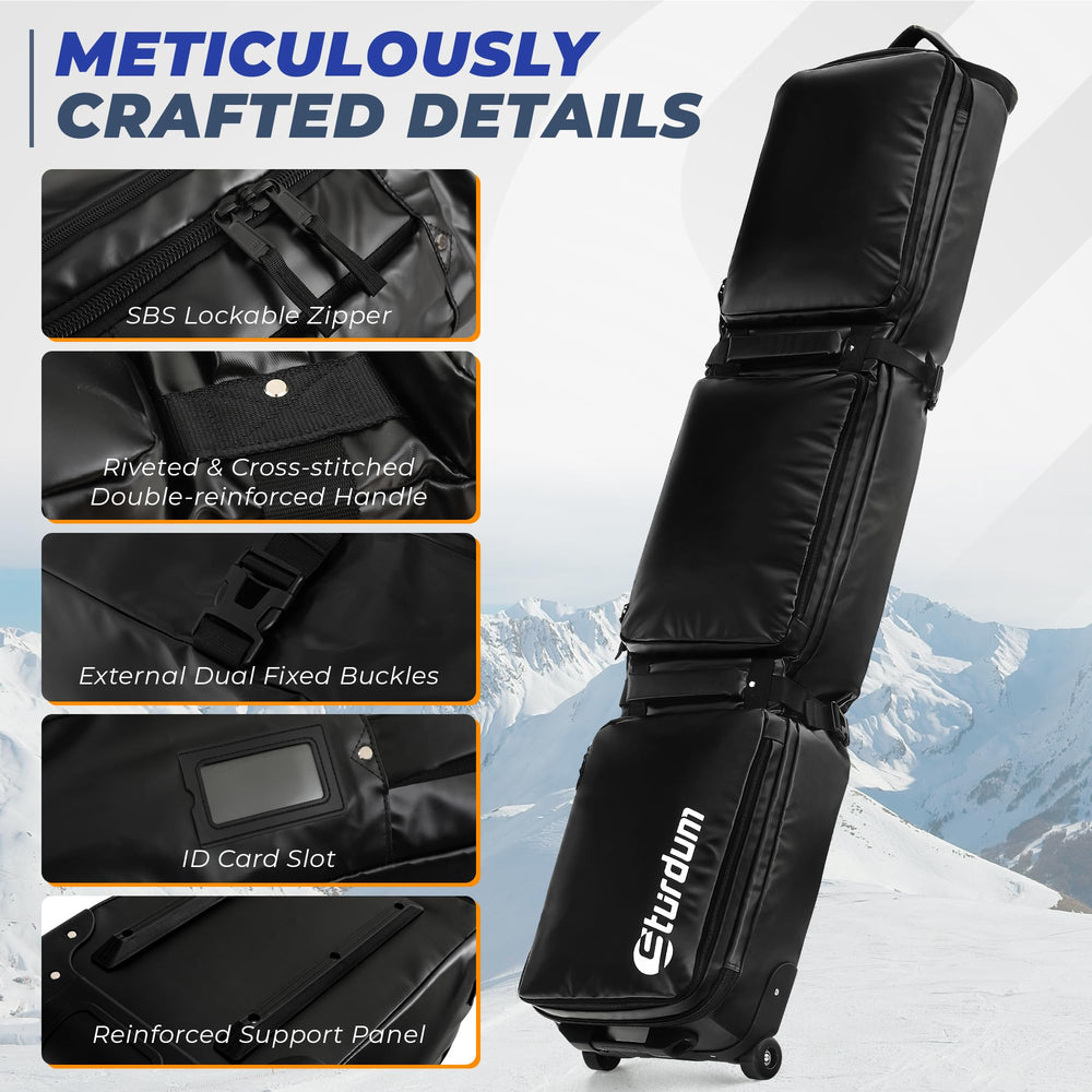 Sturdum foam padding close-up demonstrating impact protection for skis and snowboard