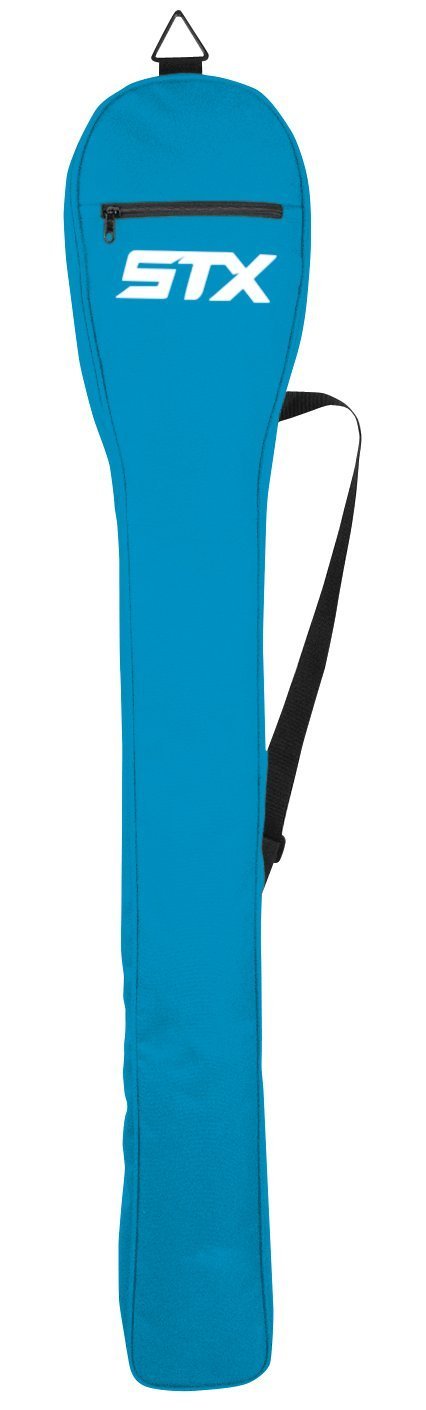 STX electric blue stick bag front view showing roomy top and external pocket for easy organization