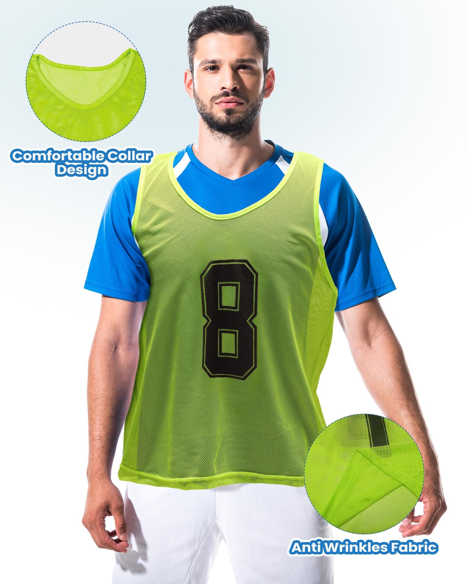 Suhine large pinnies hanging to show scale and comfortable adult fit on a hanger