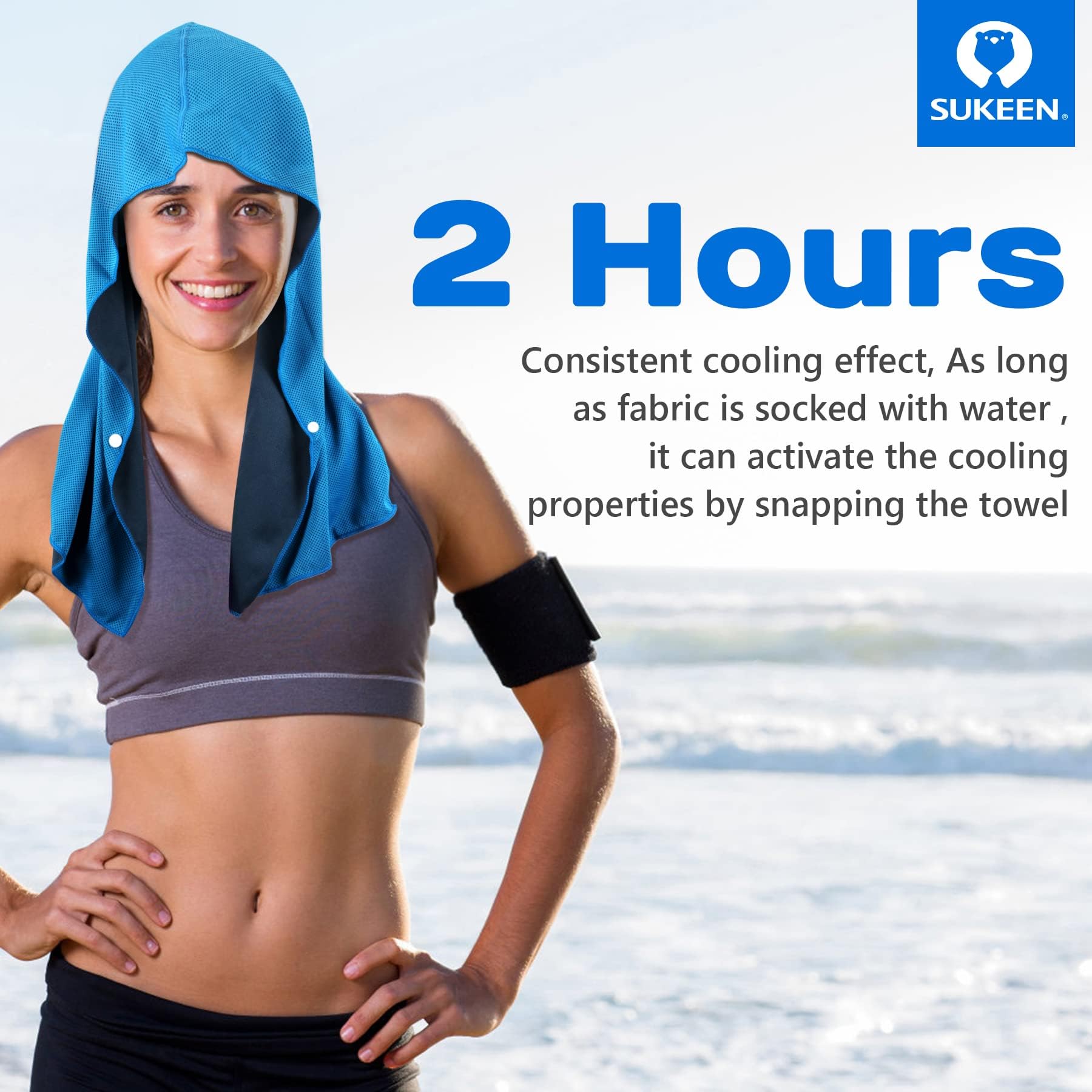 Sukeen folded compact travel size fitting into a bag for portable cooling convenience