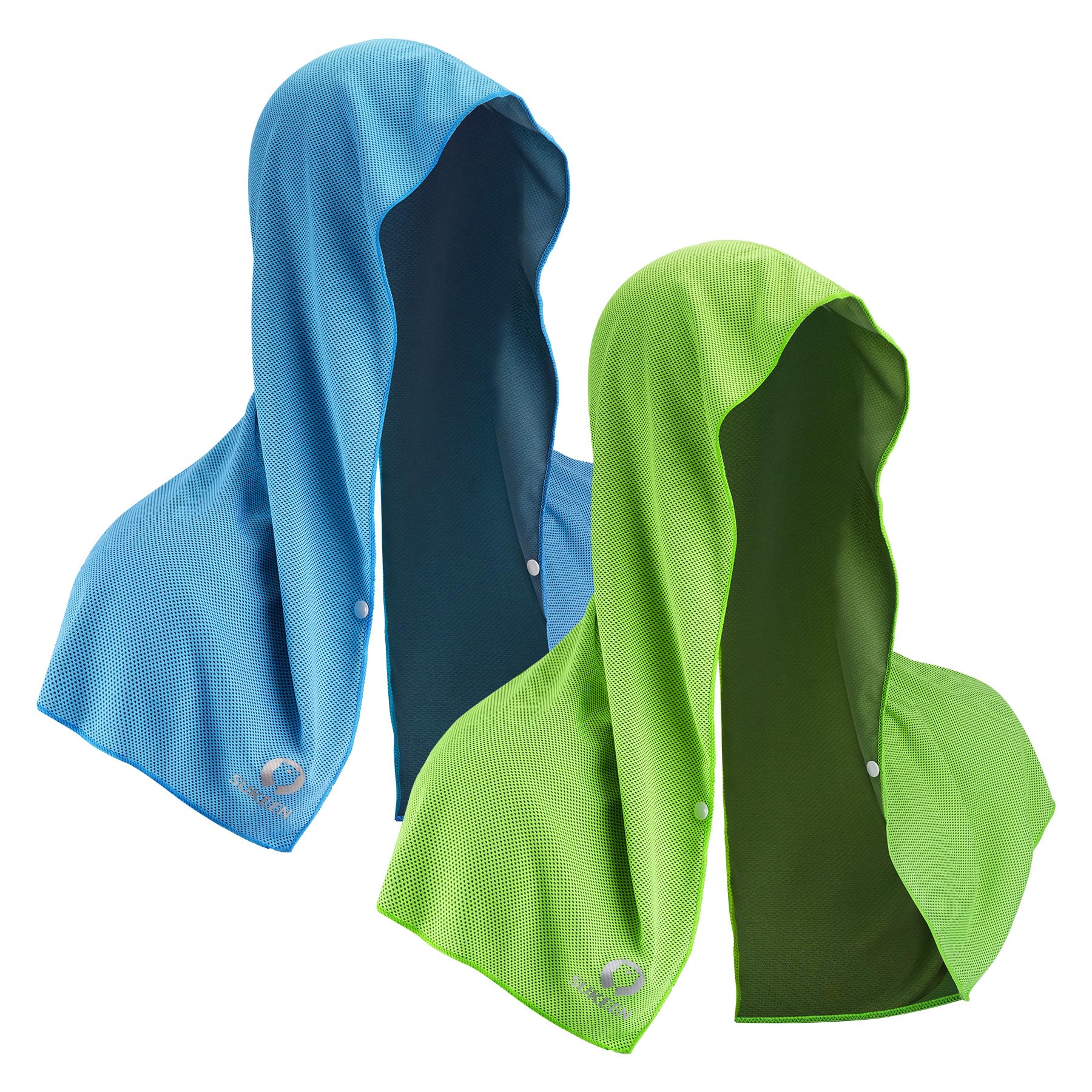 Sukeen cooling hoodie towel front view showing full coverage and quick cooling