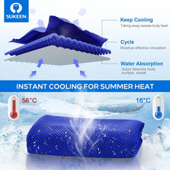 Sukeen towel laid flat displaying full 40 by 12 inch size and breathability