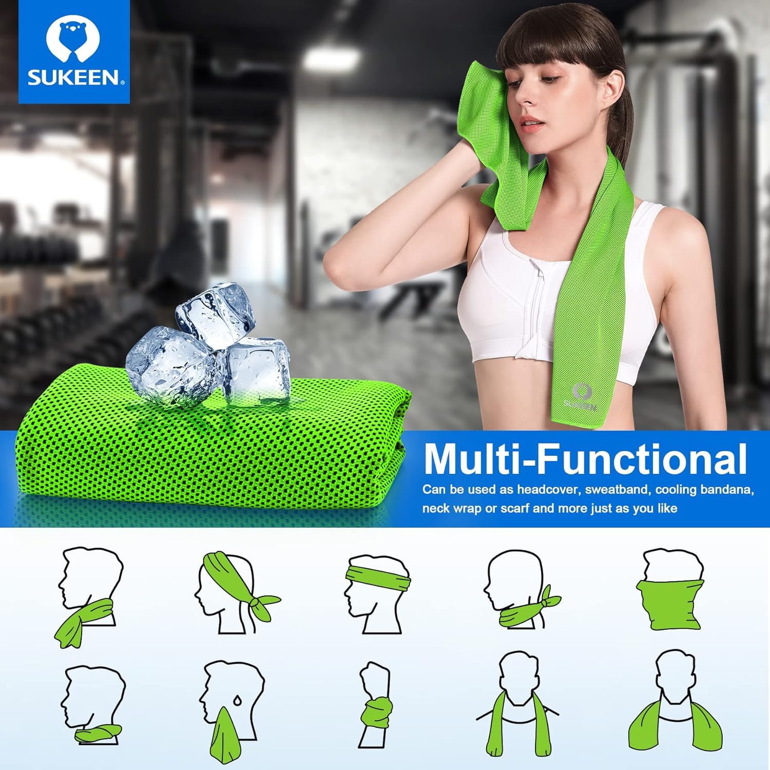 Runner using a Sukeen cooling towel for sweat management and comfort