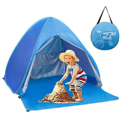 SUMELAY front view blue canopy showing spacious shade and easy access