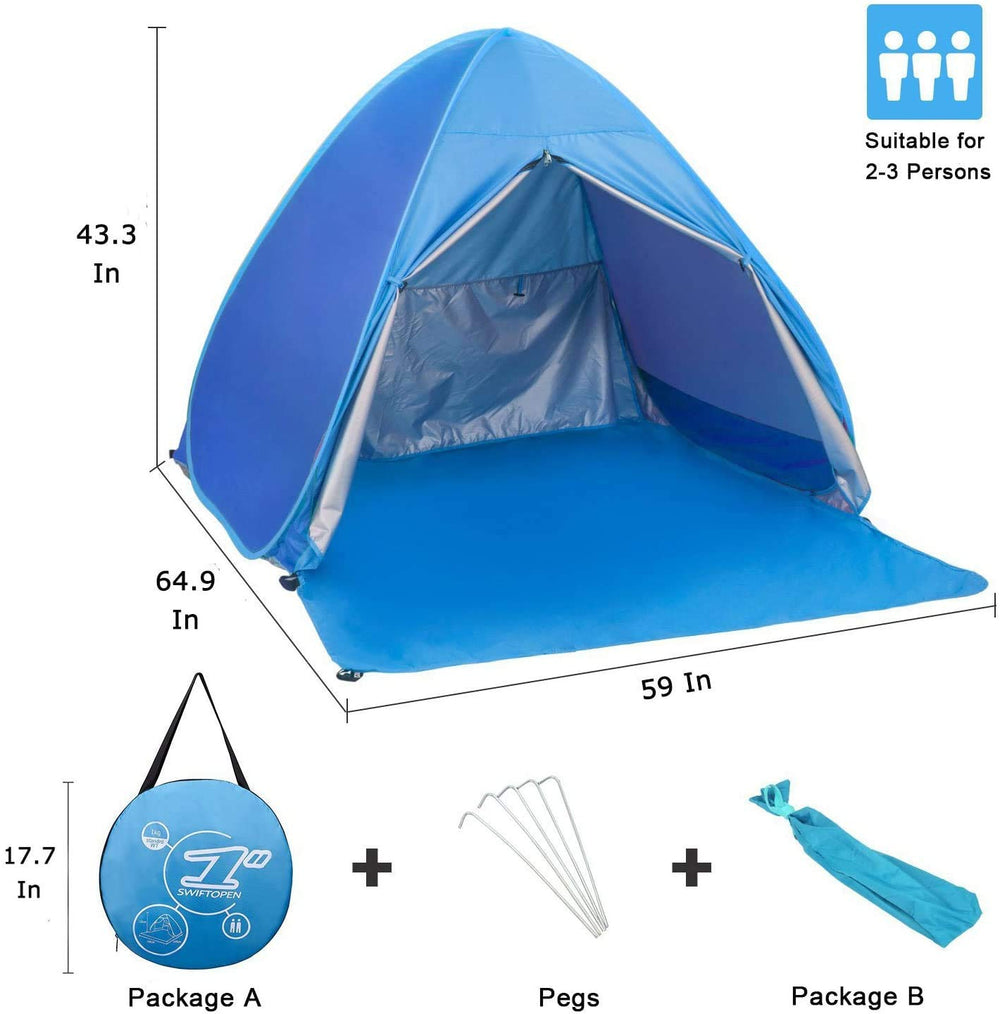 SUMELAY size comparison with people proving roomy shelter for 2-3