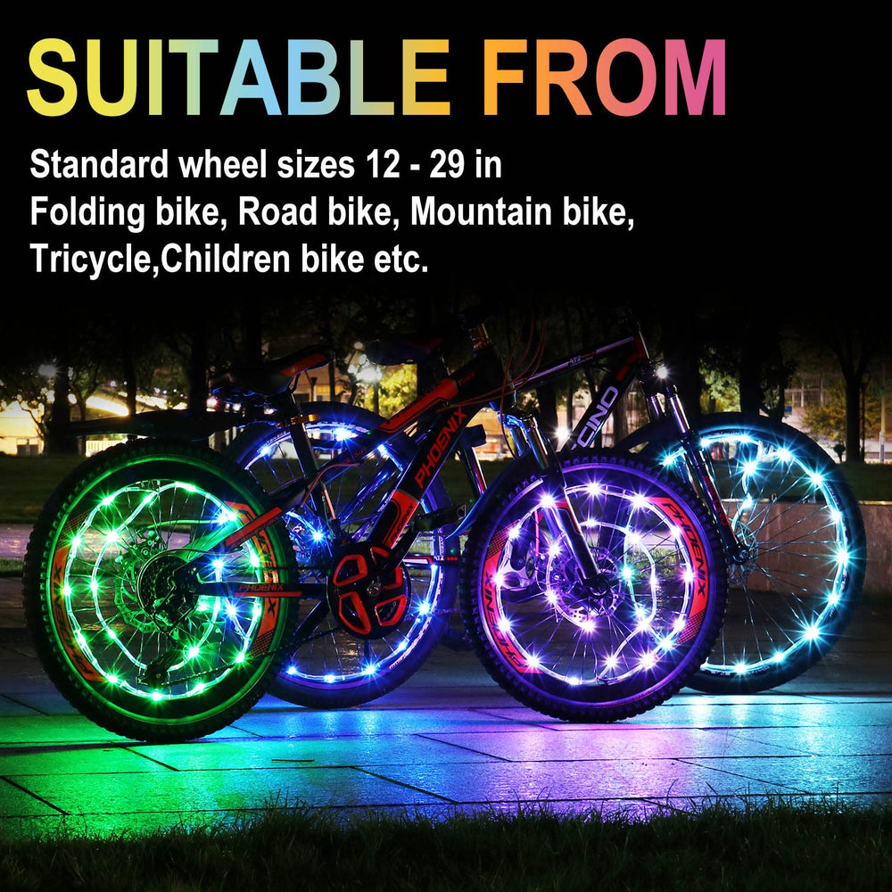 Sumree mounted on road bike wheel demonstrating bright full-circle visibility