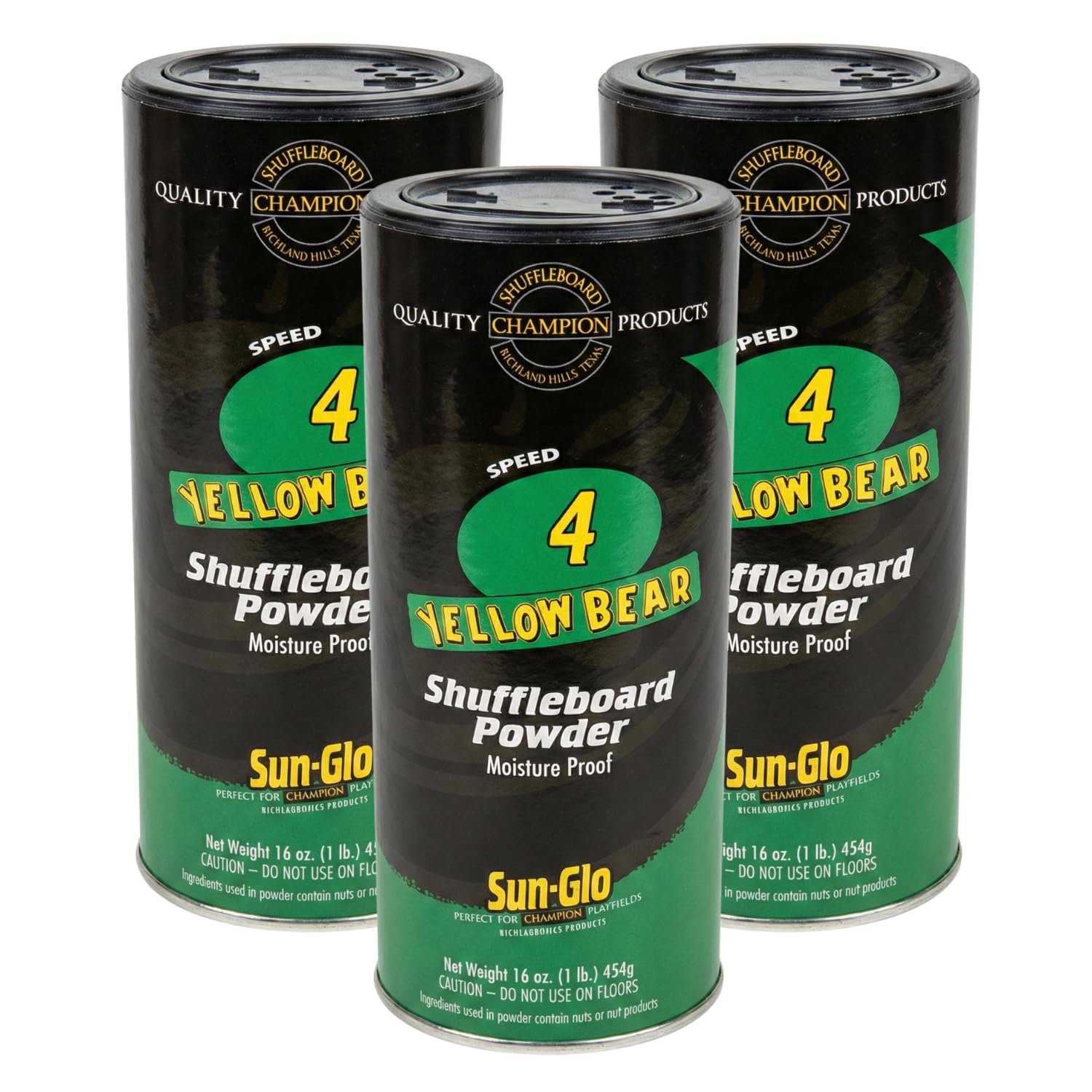 Sun-Glo front can showing label and pack of three for reliable medium speed