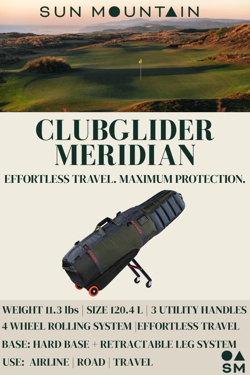Sun Mountain four-wheel chassis with swivel front wheels for smooth maneuvering