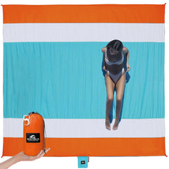 SUN NINJA front view of orange blanket showing full 10x9 ft coverage and comfort