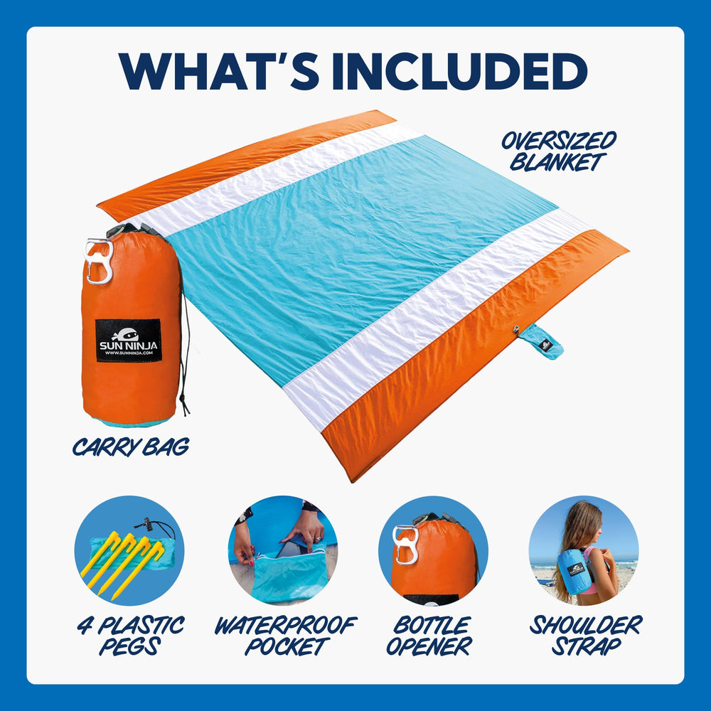 SUN NINJA folded into travel bag with carabiner for easy transport