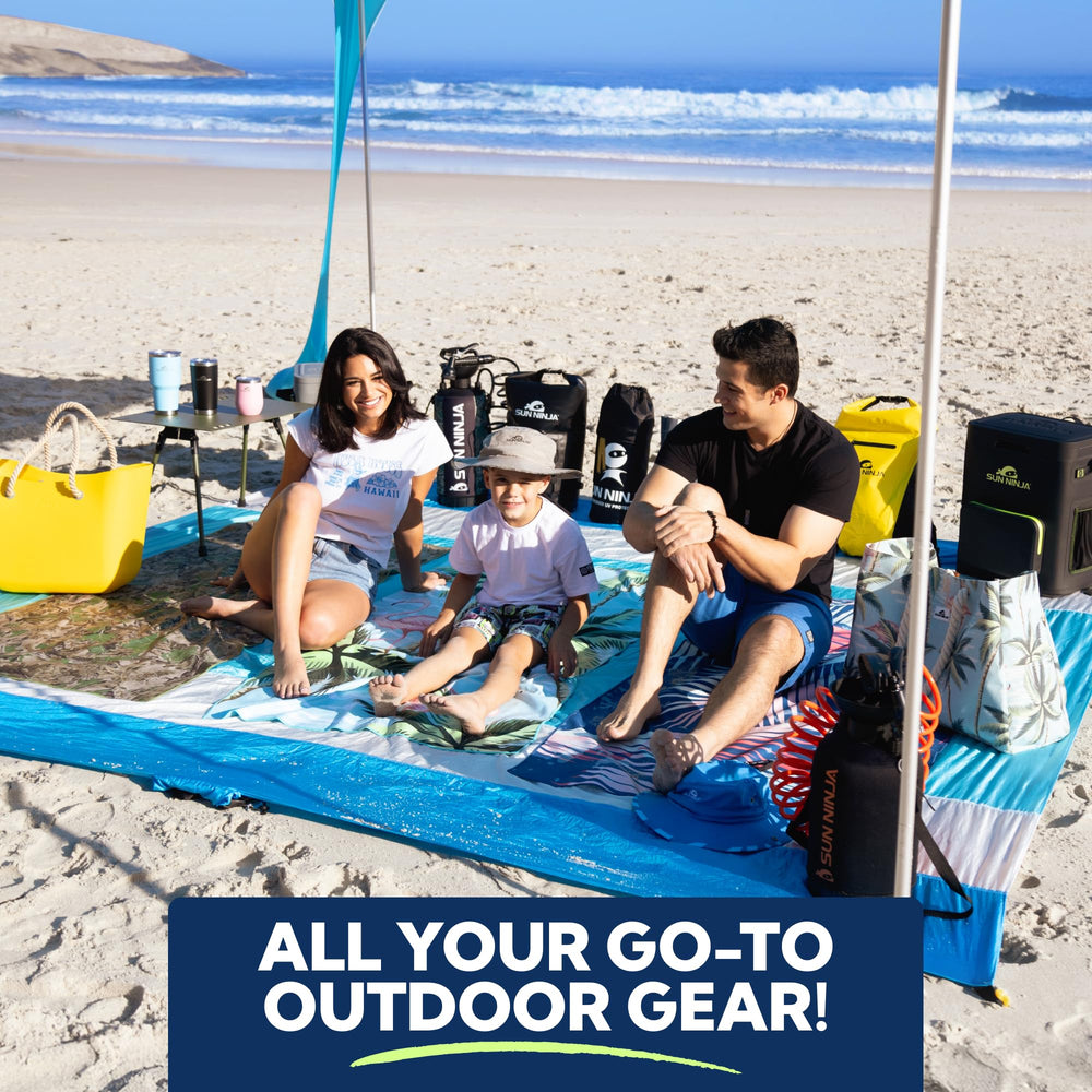 SUN NINJA lifestyle backyard picnic under canopy demonstrating versatile use