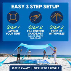 SUN NINJA detailed shot of poles and ground pegs for secure anchoring