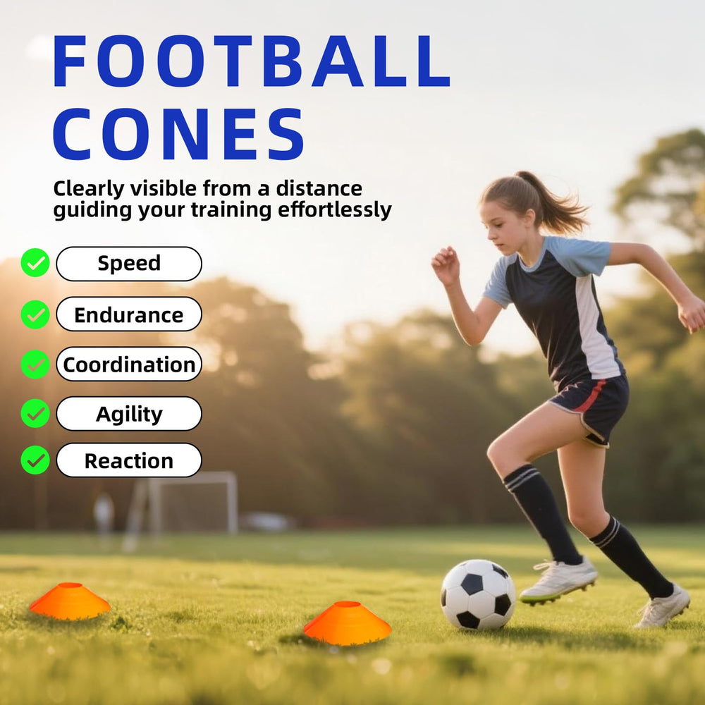 Sunbaba cones stacked and arranged for drill variety and field marking