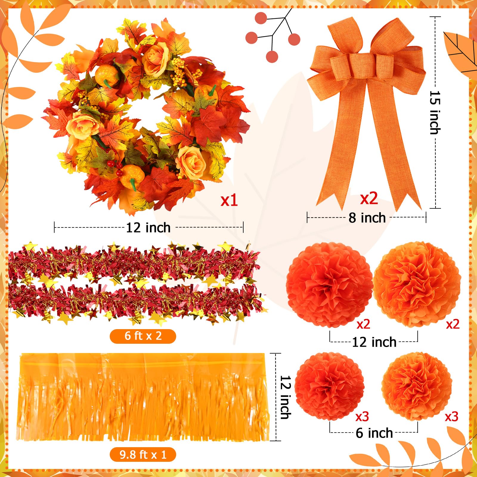 Suncalla fall wreath close-up showing fabric texture and festive warmth
