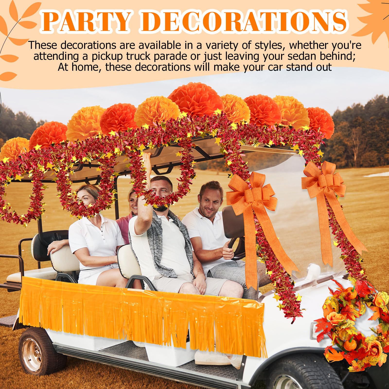 Suncalla festival bowties fixed to cart for instant seasonal charm
