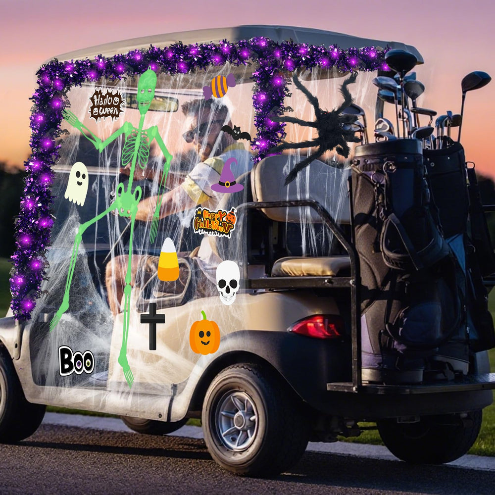 Suncalla golf cart in parade lifestyle scene illustrating crowd-ready Halloween presentation