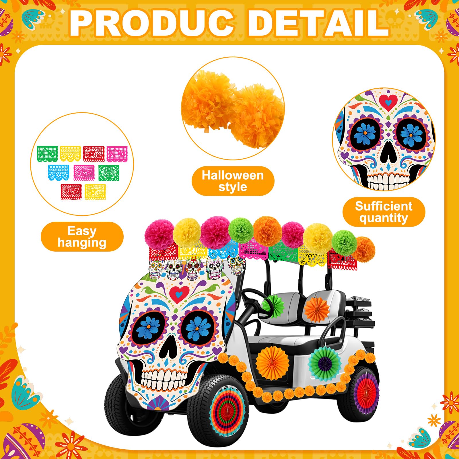 Suncalla skull backdrop full display mounted on a cart creating a bold focal point